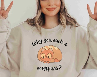 Kat zuurdesem shirt grappig bakken shirt cadeau Baker zuurdesembrood cartoon TShirt zuurdesembrood maken geschenken waarom je zo zuurdesem zuurpuss