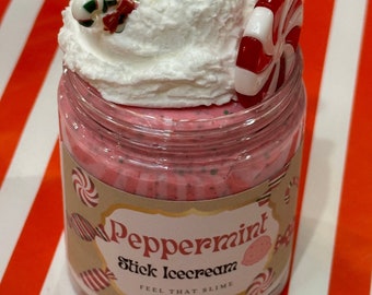 Peppermint Stick Ice Cream Butter Slime 6 oz.