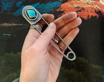 Jumbo Turquoise Saftey Pin | Made To Order