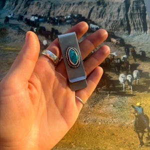 Fermasoldi Kingman Turquoise / Portafoglio / Regalo per lui / Abbigliamento western / Realizzato su ordinazione