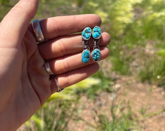 Kingman Turquoise Stud Dangle Earrings | Gift For Her | Western Earrings | Made To Order