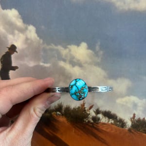 Kingman Turquoise Cuff Bracelet | Western Jewelry | Sterling Silvet | Gift For Her