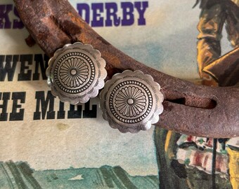 Sterling Silver Concho Stud Earrings