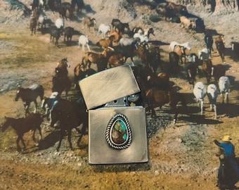 Turquoise Lighter | Western Jewelry | Made to order | Genuine Turquoise | Gift For Her | Gift For Him