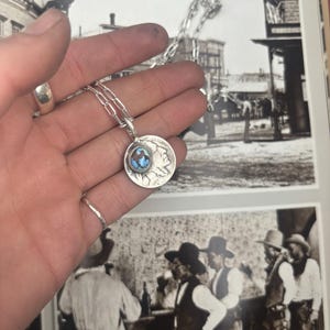 Buffalo Nickle Pendent with Golden Hills Turquoise Stone | Sterling Silver Paperclip Chain | Western Jewelry | Made to order