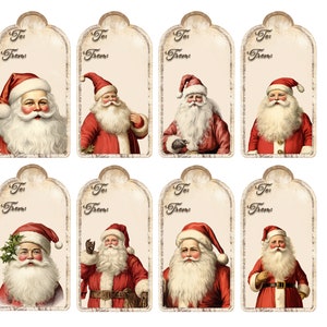 Victorian Illustrated Vintage Christmas Tags