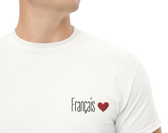 French embroidered t-shirt / gift / men's clothing / personalized gift