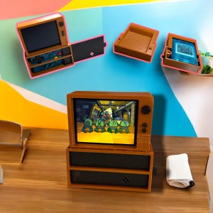 Mini CRT TV Case for Miyoo Mini (mm, v4) With Button Access