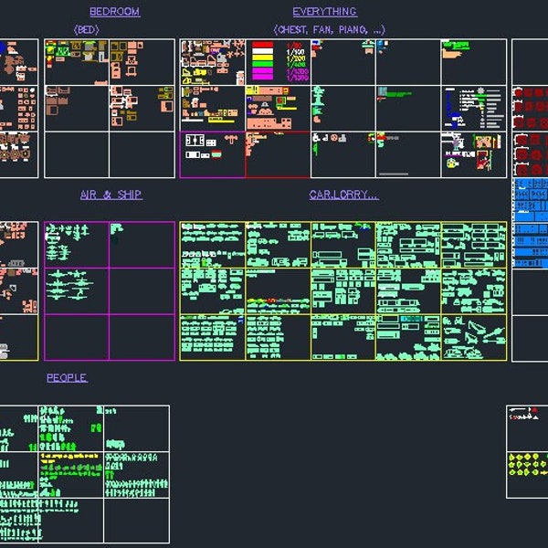 AutoCAD Blocks Enorme libreria Modelli di blocchi Mega 2D Blocchi architettonici DWG