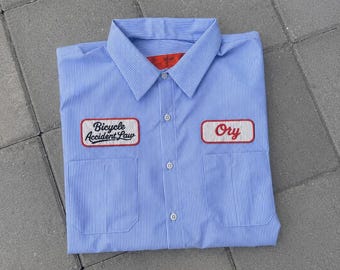 Custom Striped Mechanic Button Dickies Shirt With Personalized Embroidered Name down up Work Clothing
