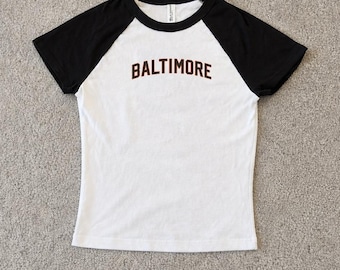 Baltimore baby ribbed tee tshirt for women orioles