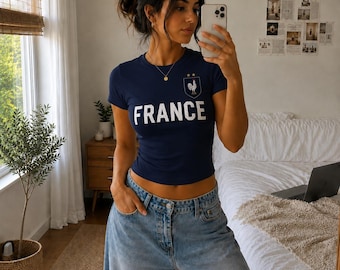 France T-shirt bébé femme pour la Coupe du monde de football