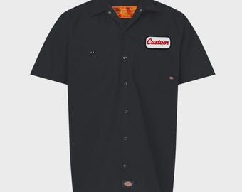 Mechanic Custom name one patch embroidered shirt