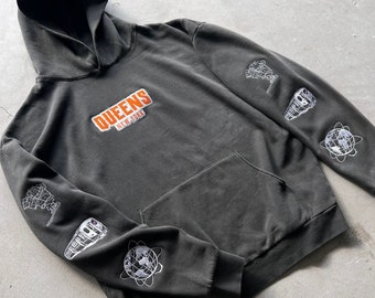 QUEENS NY inspired embroidered hoodie.