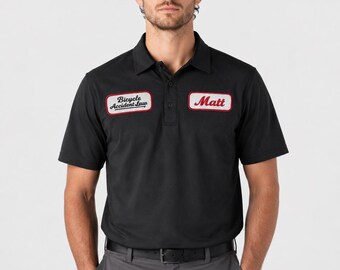 Custom Black Polo work shirt With Personalized Embroidered Name down up Work Clothing