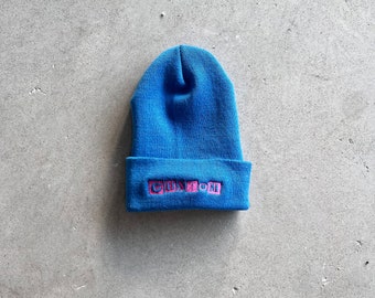 Simple custom embroidered BEANIE. ( customizable ) All colors any font or logo. winter custom beanie . group beanie. beanie