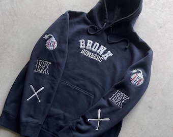 New york baseball Navy BRONX bombers embroidered hoodie.
