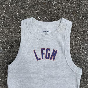 LFGM embroidered TANK TOP baseball fan mets fan tank top