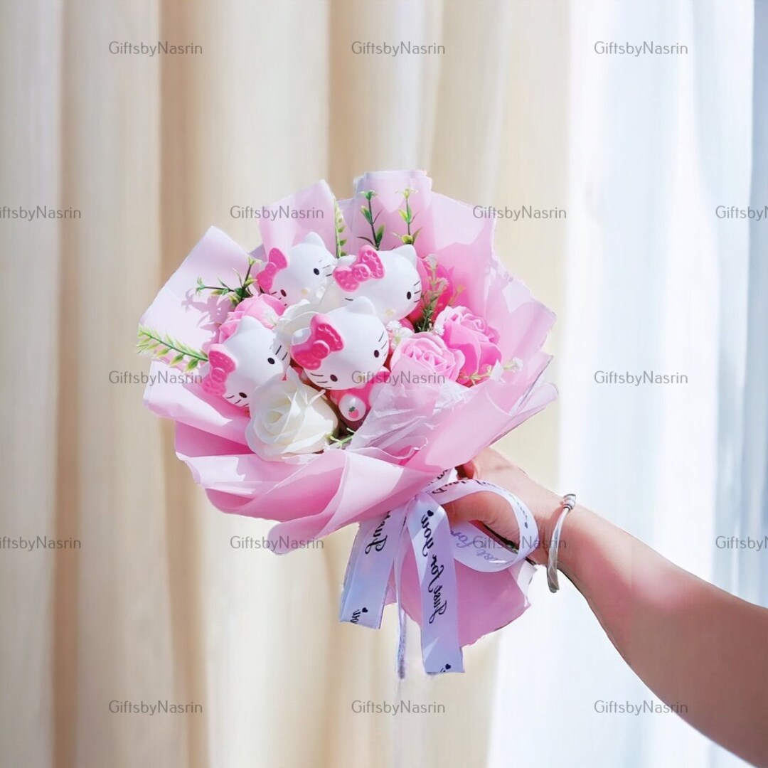 Cute Kitty Plush Bouquet Cartoon Plushies Doll Birthday Gift Bouquet