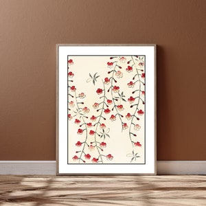 Bijutsu Sekai Wood Block Print Watanabe Seitei Digital Art Watanabe Shotei Japanese Ukiyo-e Artwork Cherry Blossom Painting Japandi Decor