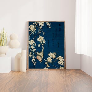 Hokusai Cherry Blossom Painting Japanese Woodblock Print Hokusai Poster Japanese Cherry Blossom Poster Hokusai Ukiyo-e Asian Traditional Art