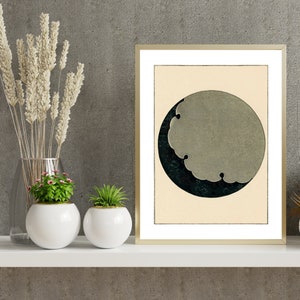 Watanabe Seitei Japanese Wood Block Print  Digital Download Ukiyo-e Japanese Woodblock Poster Moon Illustration Bijutsu Sekai Kacho-ga Art