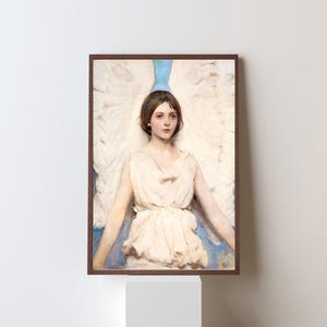 Angel Oil Painting Angel Art Print Digital Download Angel Portrait Vintage Artwork Angel Thayer Artwork Angel Art Poster Angel Illustration