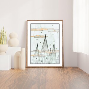 Watanabe Seitei Bijutsu Sekai Digital Art  Skyscape Illustration Watanabe Shotei Japanese Wood Block Print Ukiyo-e Painting Japandi Wall Art