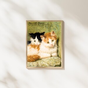 Kitten Oil Painting Cat Digital Art Print Victorian Cat Digital Download Vintage Cat Artwork Print Printable Wall Art Cat Lover Gift Cute