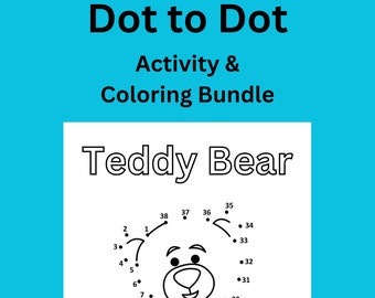 Dot to Dot Picture Bundle, Kids activity book, Kids coloring book, Dot to Dot, Kids activity bundle, printable, digital download, pdf