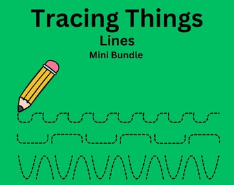 Tracing Things - Lines Mini Bundle, preschool worksheet, line tracing, practice lines, printable, digital download, pdf