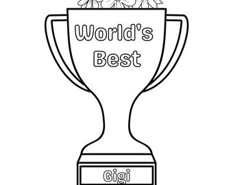 Worlds Best Gigi, coloring page, mothers day, gift for grandma, diy gift, printable, digital download, pdf, kids coloring page