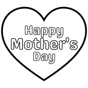 Fête des Mères/ Simple coeur/ Coloriage/ PDF/ Fête des Mères/ Cadeau pour la fête des Mères/ Remerciements pour maman/ Première fête des Mères/ Pages à colorier/ Maman