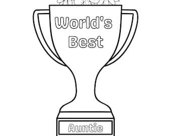 Worlds Best Auntie, mothers day gift, mothers day, gift for aunt, auntie gift, birthday gift, birthday present, printable, coloring page