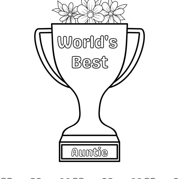 Worlds Best Auntie, mothers day gift, mothers day, gift for aunt, auntie gift, birthday gift, birthday present, printable, coloring page