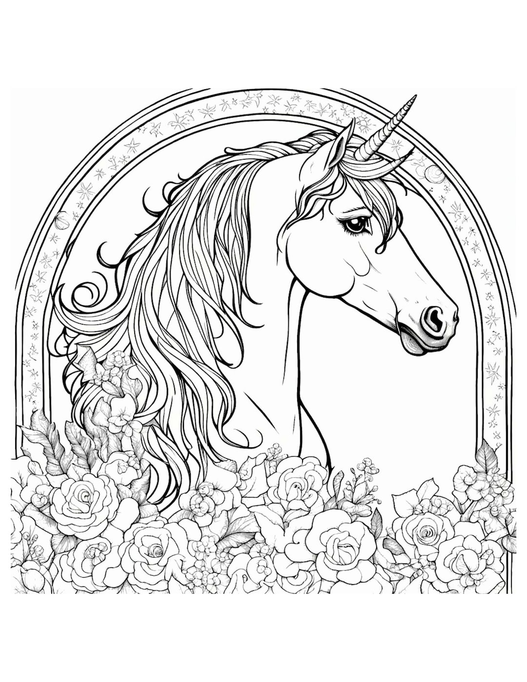 Unicorn Coloring Page, Unicorn, Coloring Page, Adult Coloring, Kids ...