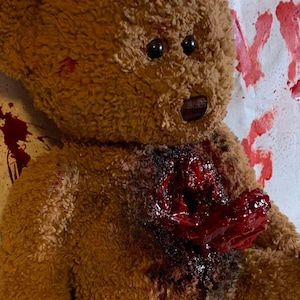 Teddy Bear with a heart - Creepy Plush - Horror Plush - Scary Plush - Macabre - Halloween - Scary Teddy Bear