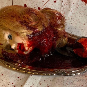 Head on a platter - Horror Plush - Scary Plush - Gothic Decor - Halloween - Scary Teddy Bear