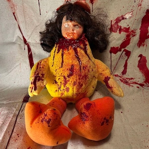 Creepy Doll - Horror Plush - Scary Plush - Gothic Decor - Halloween - Scary Teddy Bear - Skull Teddy Bear - Christmas