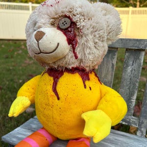 Creepy Teddy Bear Plush - Christmas - Horror Plush - Scary Plush - Gothic Decor - Halloween - Scary Teddy Bear - Skull Teddy Bear - Horror