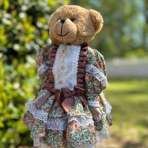 Bear Porcelain Doll - Horror Plush - Scary Plush - Gothic Decor - Halloween - Scary Teddy Bear