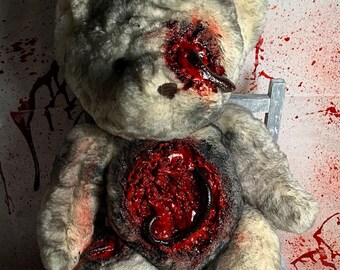 Snake Eye Teddy Bear - Creepy Plush - Horror Plush - Scary Plush - Gothic Decor - Halloween - Scary Teddy Bear