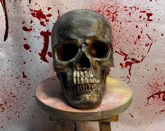 Creepy Resin Skull  - Creepy Plush - Horror Plush - Scary Plush - Gothic Decor - Halloween - Scary Teddy Bear