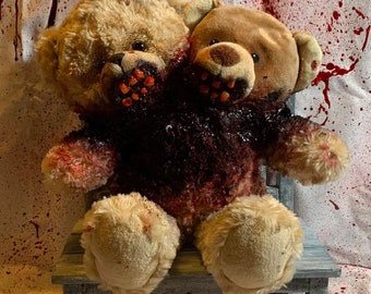 Creepy Two Headed Bear - Creepy Plush - Horror Plush - Scary Plush - Macabre - Halloween - Scary Teddy Bear