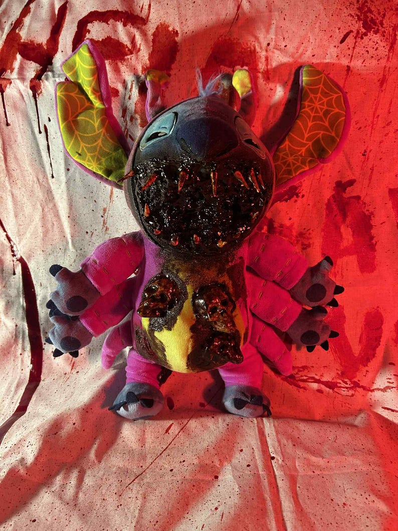Creepy Stitch Plush: Horror Halloween Teddy Bear bild 3