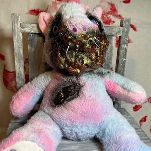 Unicorn - Horror Plush - Scary Plush - Gothic Decor - Halloween - Scary Teddy Bear