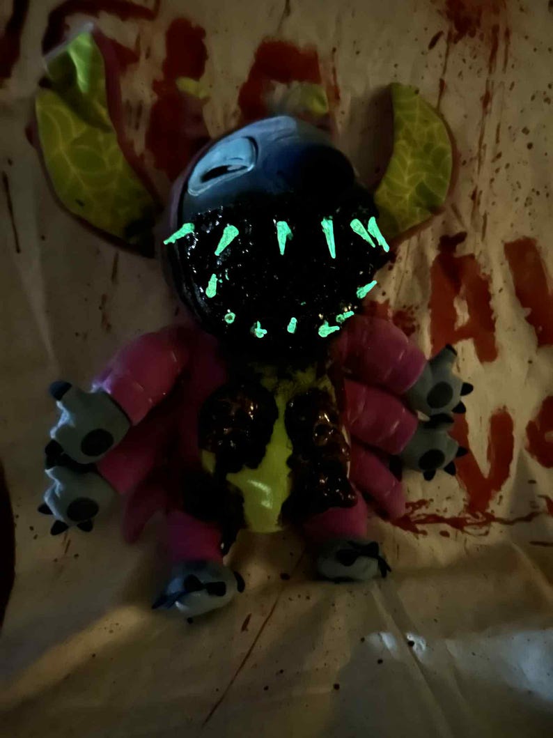 Creepy Stitch Plush: Horror Halloween Teddy Bear bild 2