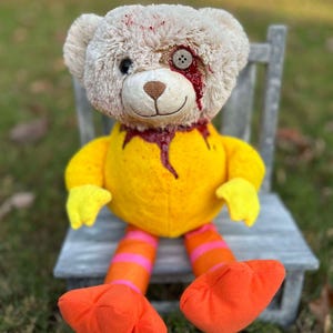 Creepy Teddy Bear Plush - Christmas - Horror Plush - Scary Plush - Gothic Decor - Halloween - Scary Teddy Bear - Skull Teddy Bear - Horror