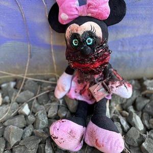 Tortured Mouse - Creepy Plush - Horror Plush - Scary Plush - Gothic Decor - Halloween - Scary Teddy Bear - Stuffed animal - Minnie