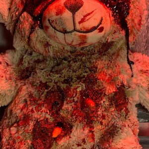 Scary Bear with maggots Creepy Plush Horror Plush Scary Plush Gothic Decor Halloween Scary Teddy Bear image 4
